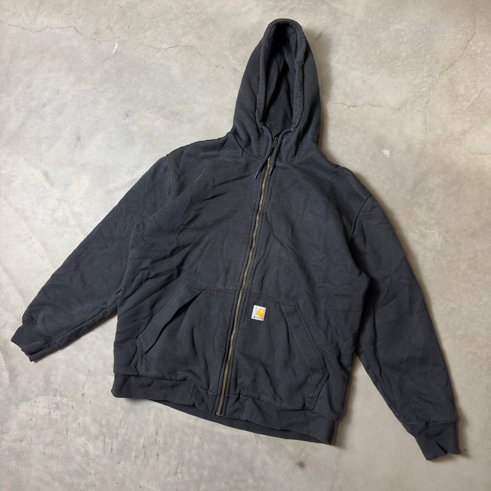 Carhartt Rain Defender Zip Hoodie Mens L Black Loose Fit Workwear Gorpcore